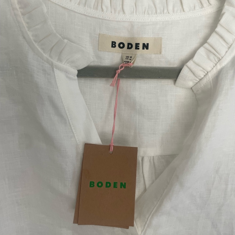 BODEN Grace Linen Top white - Picture 7 of 8